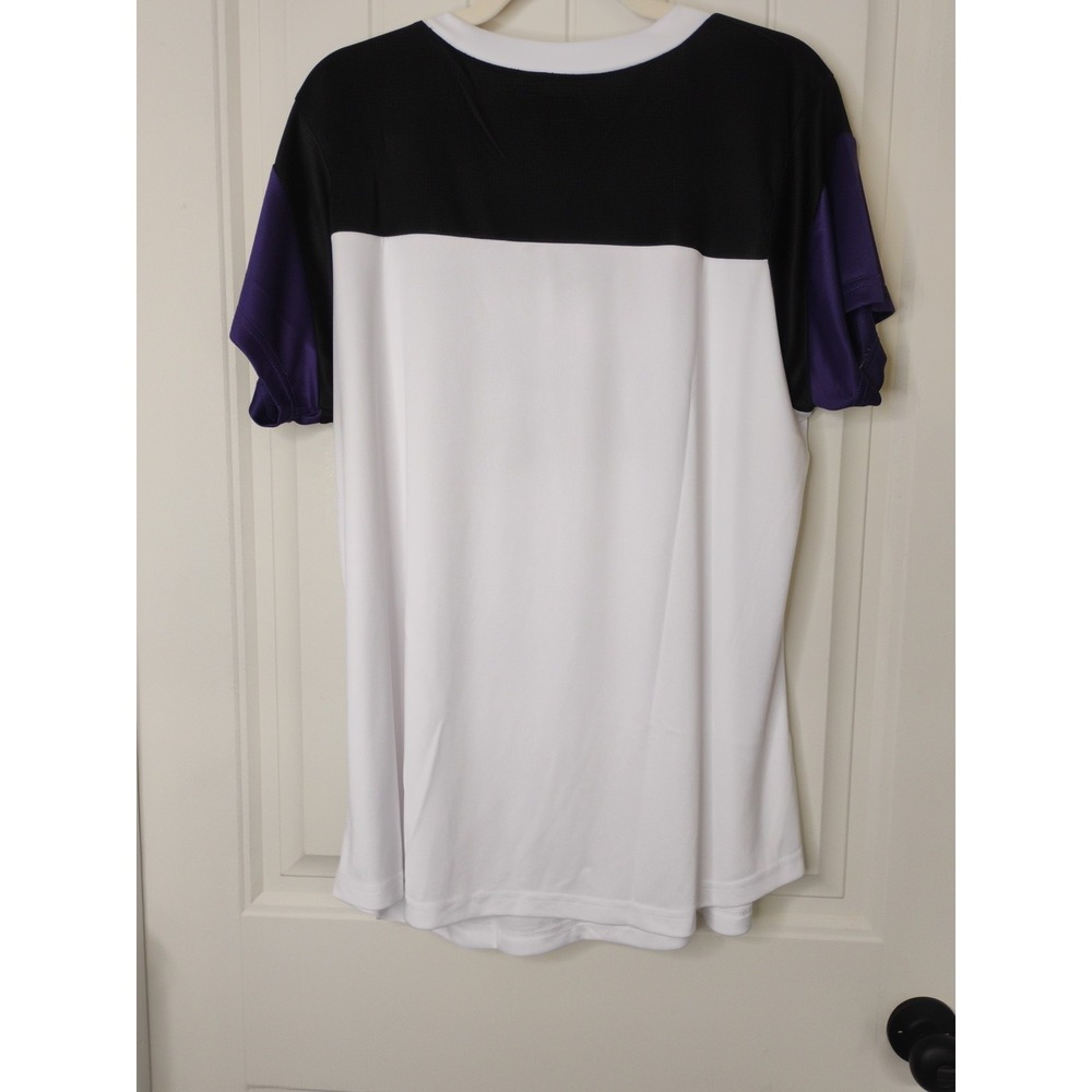 NFL Team Apparel Baltimore Ravens NFL Shirt 1X White Purple Women Sparkle V Neck - Picture 8 of 9